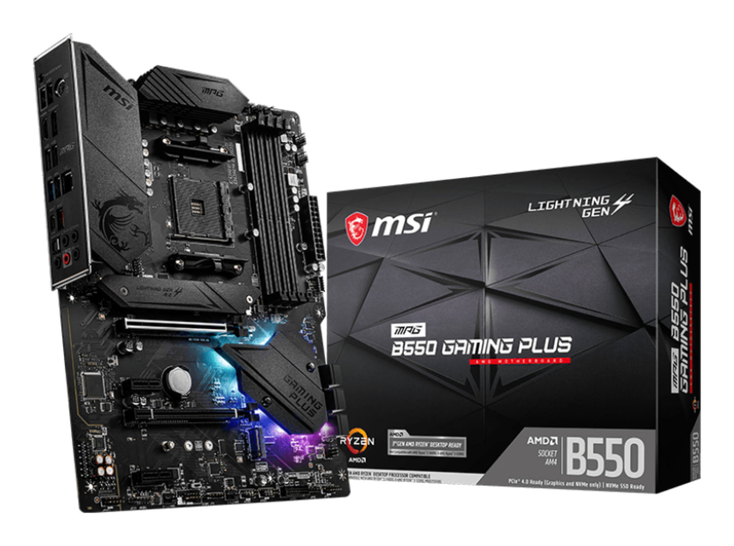 MSI MPG B550 Gaming Plus MOTHERBOARD B550 AM4 ATX M.2 Air Cooler