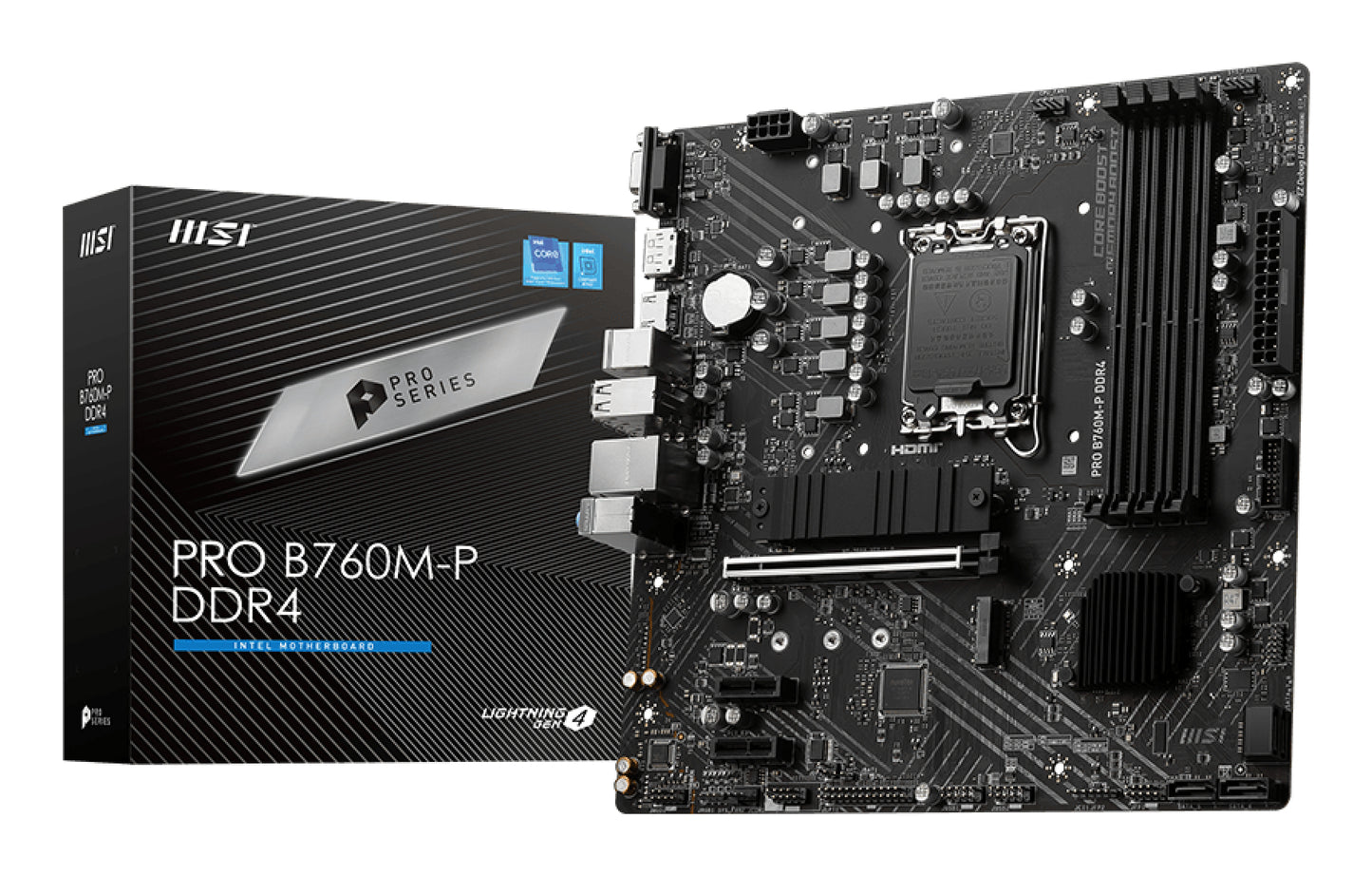 MSI PRO B760M-P DDR4 MOTHERBOARD B760 LGA 1700 DDR4 Micro ATX M.2 Air Cooler