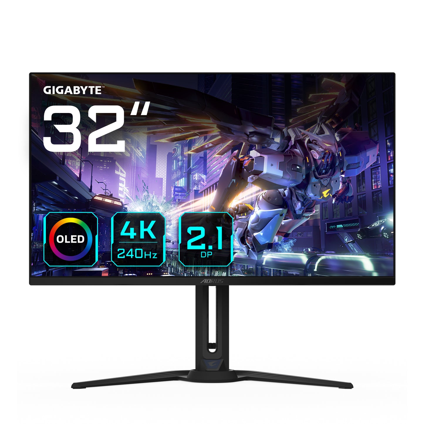 GIGABYTE AORUS FO32U2P 32” OLED Gaming Monitor - 3840 x 2160(UHD), 240Hz, 0.03ms, 250 cd/m2, KVM, FreeSync Premium Pro, DisplayHDR True Black 400, Displayport2.1 MONITOR M.2