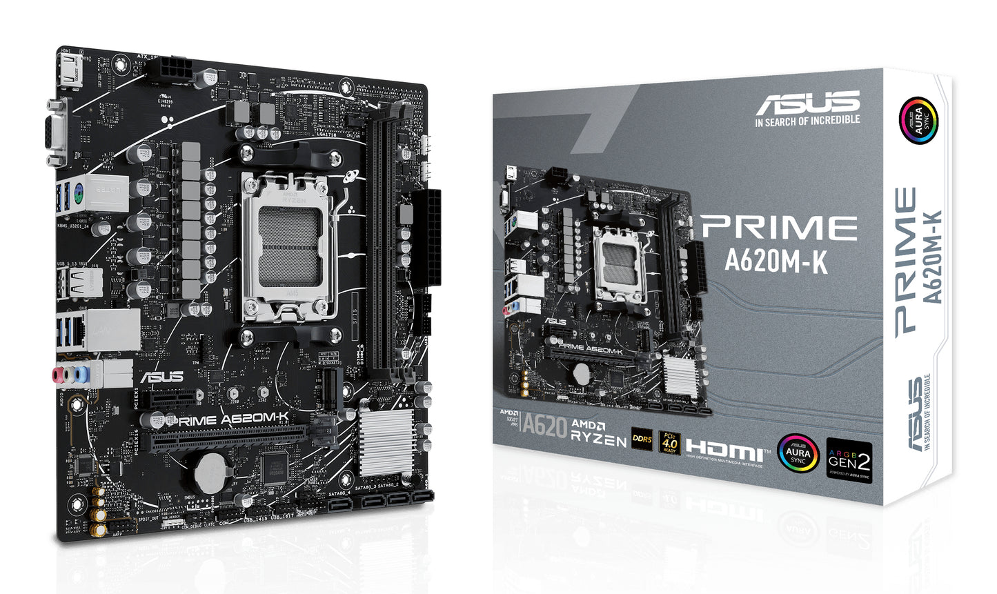 ASUS PRIME A620M-K MOTHERBOARD A620 AM5 DDR5 Micro ATX M.2