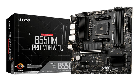 MSI B550M PRO-VDH WIFI MOTHERBOARD B550 AM4 Micro ATX M.2 Air Cooler
