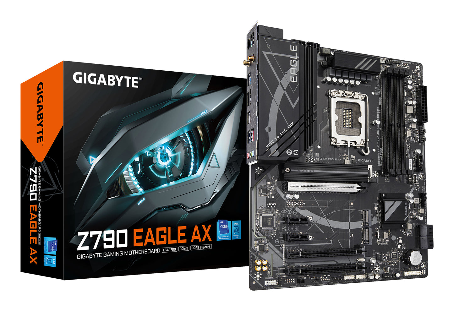 GIGABYTE Z790 EAGLE AX Motherboard - Supports Intel Core 14th Gen CPUs, 12+1+?Phases Digital VRM, up to 7600MHz DDR5 (OC), 3xPCIe 4.0 M.2, Wi-Fi 6E, 2.5GbE LAN, USB 3.2 Gen 2 MOTHERBOARD Z790 DDR5 M.2 7600 MHz