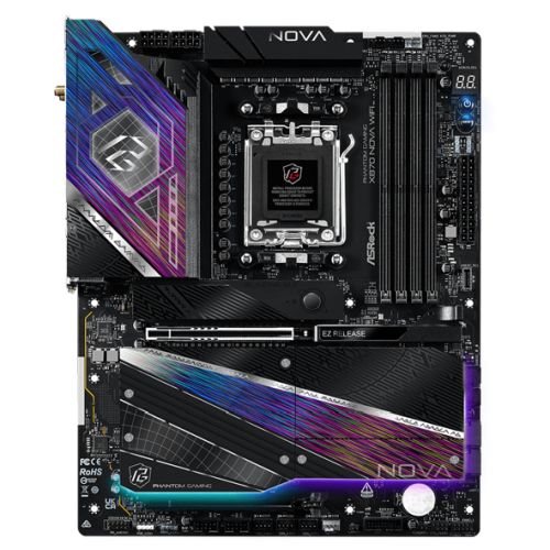 Asrock X870 NOVA WIFI, AMD X870, AM5, ATX, 4 DDR5, HDMI, 2 USB4, Wi-Fi 7, 5G LAN, RGB, 5x M.2
