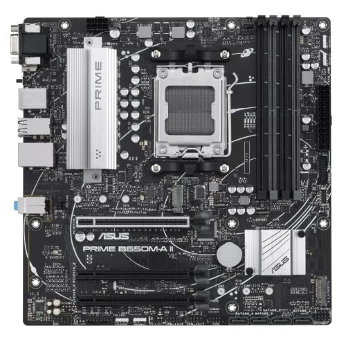 Asus PRIME B650M-A II-CSM - Corporate Stable Model, AMD B650, AM5, Micro ATX, 4 DDR5, VGA, HDMI, DP, 2.5G LAN, 2x M.2