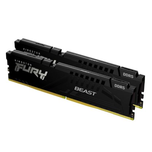 Kingston Fury Beast 32GB Kit (2 x 16GB), DDR5, 6000MHz, CL30, 1.4V, ECC, PMIC, AMD EXPO & Intel XMP 3.0, Black, DIMM Memory