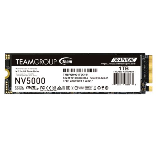 Team 1TB NV5000 M.2 NVMe Gen4 SSD, M.2 2280, PCIe4, R/W 4500/1900 MB/s, Heat Dissipating Graphene Label