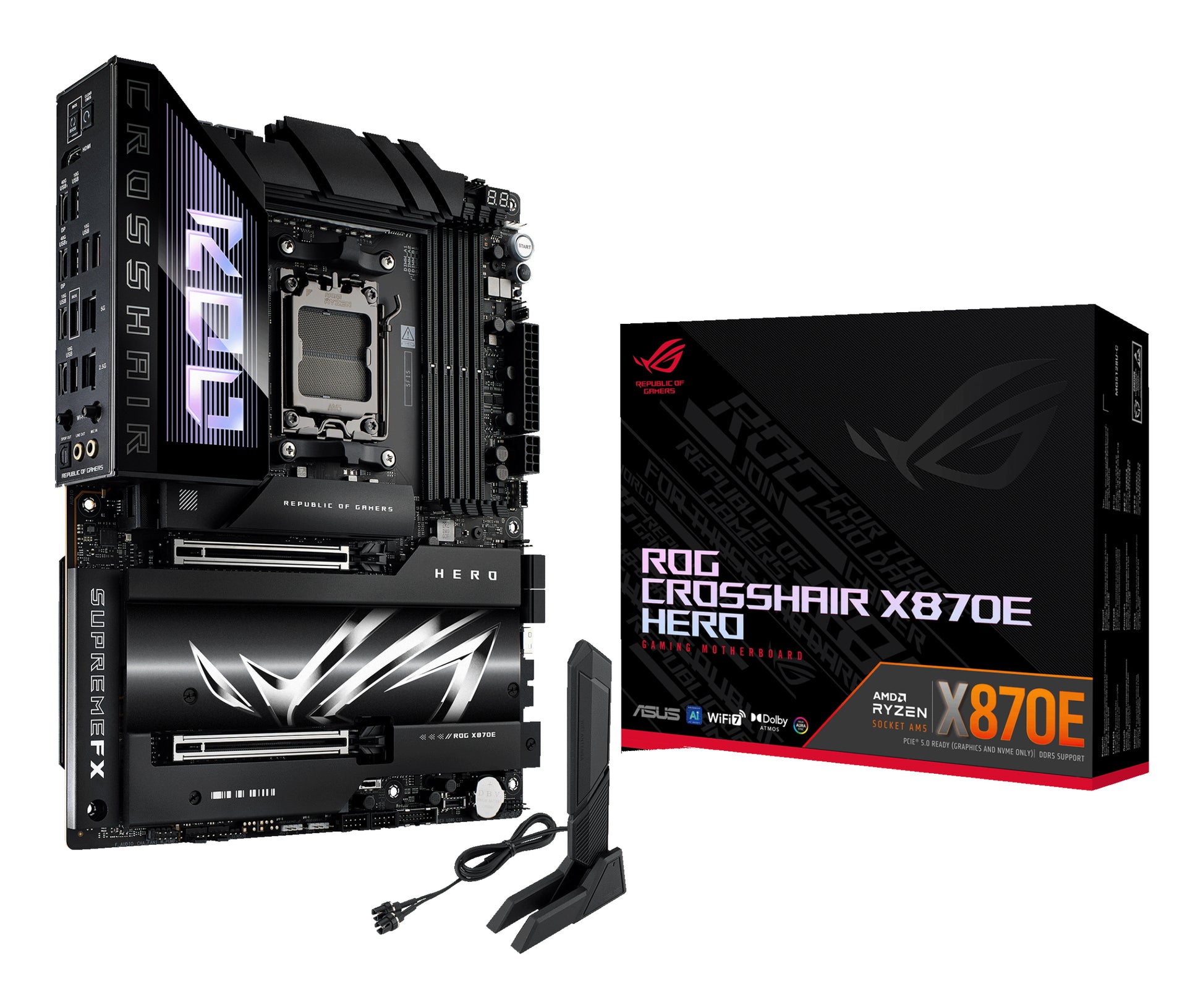ASUS ROG CROSSHAIR X870E HERO MOTHERBOARD AM5 ATX
