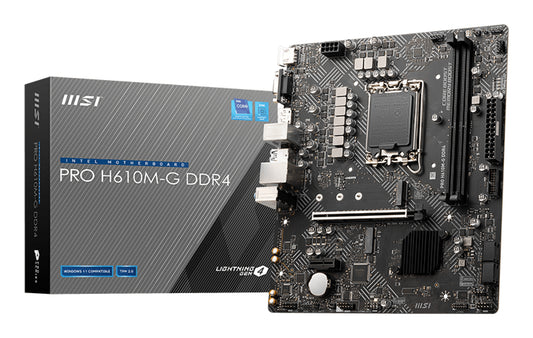 MSI PRO H610M-G DDR4 MOTHERBOARD H610 LGA 1700 DDR4 Micro ATX 64GB Fan
